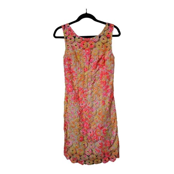 LILLY PULITZER Resort White Sun Kissed Pink Fluorescent Dress - Size 4 - Picture 1 of 9